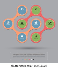 Vector circle relationship business concepts with icons / can use for infographic / loop business report or plan / modern template / education template / business brochure /  printing / web