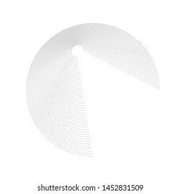 Vector circle round 3d effect art geometric shape design element black monochrome isolated on white icon sign symbol