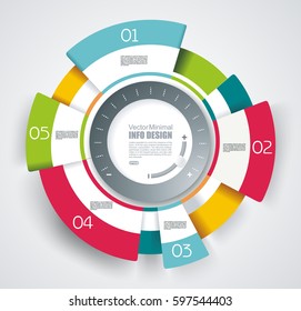 Vector circle segments  infographic design. Use for cycling diagram, graph, presentation and round chart.