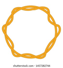 Vector, Circle Shape, from 2 Brown Rope, Isolated on White Background
