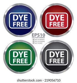Vector : Circle Shape Metallic Style Dye Free Icon, Button or Label Isolated on White Background 
