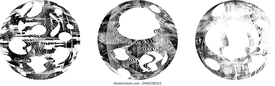 Vector Circle Shape. Round Brush Stroke . Icon, Logo, Banner Design .Stamps Collection,Grunge . Insignias , Labels and Badges Set .