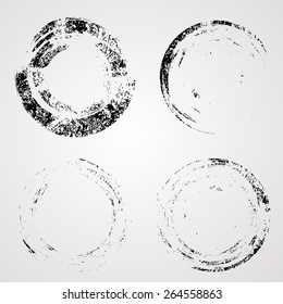 Vector Circle Shape .  Stamp . Round Brush Stroke . Coffee Stain Ring Vector. 