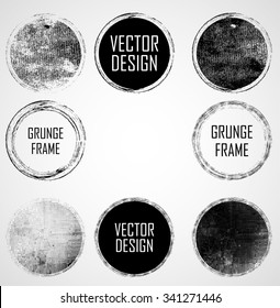 Vector Circle Shapes Collection . Set of Stamps . Rounded Frames. 