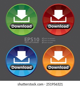 Vector : Circle Shiny Style Download Icon, Sticker or Label
