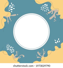 Vector circle space, Abstract ocean wave cute for cover book or background.