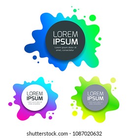 Vector Circle space water splash, three style isolated on white background, illustration