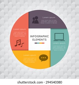 Vector circle square infographic. Template for diagram,graph,presentation and chart. Business concept with 4 options, parts,steps or processes. Abstract background.