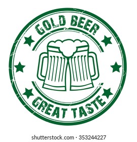 vector circle stamp "gold beer"