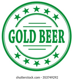 vector circle stamp "gold beer"