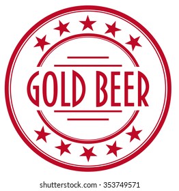 vector circle stamp "gold beer"