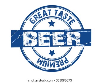 vector circle stamp "premium beer"