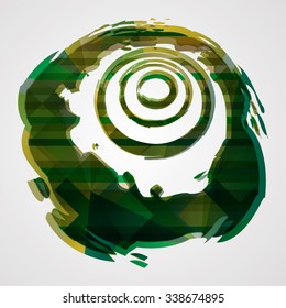 Vector Circle Stamps . Round Brush Stroke . Icon, Logo, Banner Design 
