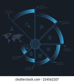 Vector circle step business concepts with line icons / can use for infographic/loop business report or plan / modern template / education template / business brochure / system diagram