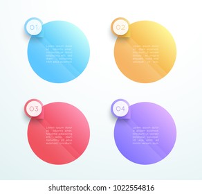 Vector Circle Steps With 3D Arrow Markers Number 1 to 4