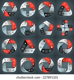 Vector circle striped ribbons infographic. Template for diagram, graph, presentation and chart. Business concept with 3, 4, 5, 6 options, parts, steps or processes. Abstract background.