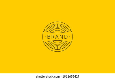 Vector of Circle Sun Sunburst Linear Vintage Logo Template suitable for any business company