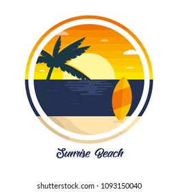 Vector Circle Sunrise Beach