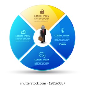 Vector Circle System Business Concepts With Human Icons / Can Use For Infographic/loop Business Report Or Plan / Modern Template / Education Template / Business Brochure