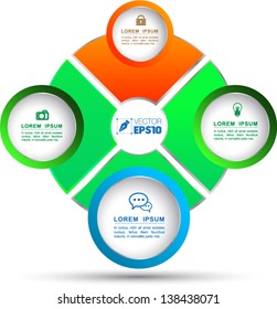 Vector circle system for business concepts with  icons / can use for info-graphic / loop business report or plan / modern template / education template / business brochure /  system diagram
