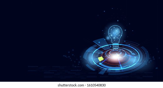 vector circle tech with light blue on dark background