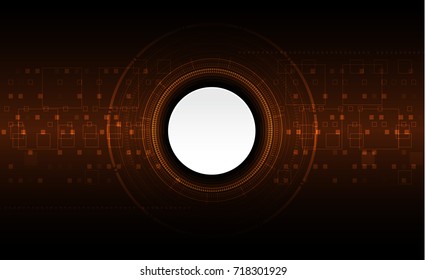 vector circle technology design on orange background.