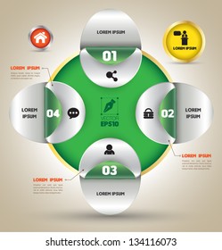 Vector circle template business concepts with  icons / can use for info-graphic / loop business report or plan / modern template / education template / business brochure /  system diagram