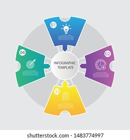 Vector circle template for infographics. Business concept with 4 options
