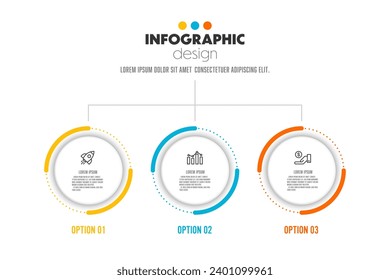 Vector circle timeline for infographics, template for diagrams, graphs, presentations and business concept charts with 3 options.	