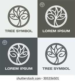 Vector  circle tree logo design. Eco concept. Vector Illustration