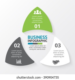 Vector Circle Triangle Arrows Infographic. Template For Cycle Diagram, Graph, Presentation And Round Chart Infographics. Business Logo Concept With 3 Options, Parts, Steps Or Processes. 