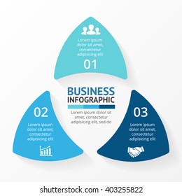 Vector Circle Triangle Arrows Infographic, Diagram, Graph, Presentation, Chart. Business Cycle Concept With 3 Options, Parts, Steps, Processes. Info Graphic Data Template.