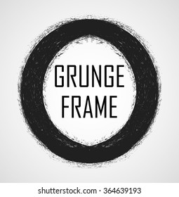 Vector circle . Vintage Frame . Grunge Black and White stamp . Distress banner . Border  for your Design .