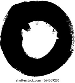 Vector circle . Vintage Frame . Grunge Black and White stamp . Distress banner . Border  for your Design .circular brush stroke