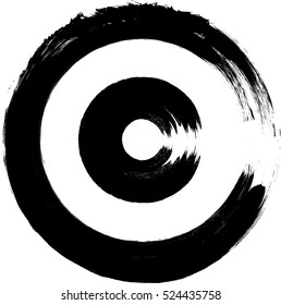 Vector circle . Vintage Frame . Grunge Black and White stamp . Distress banner . Border for your Design .circular brush stroke