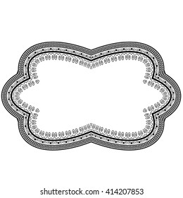 Vector Circle Vintage Frame Isolated on White Background