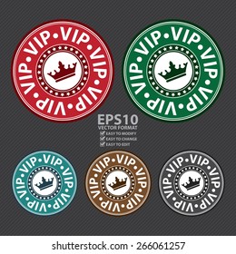 Vector : Circle VIP Badge, Label, Sticker, Banner, Sign or Icon