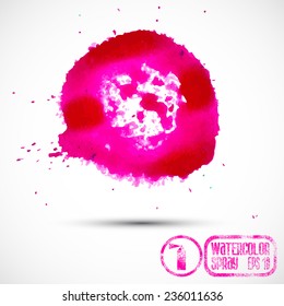 vector circle of watercolor ink isolated on white