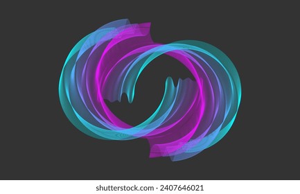 Vector circle wave logo isolated on grey background