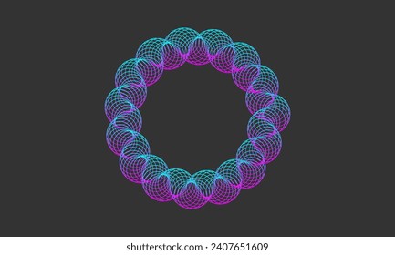 Vector circle wave logo isolated on grey background