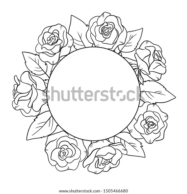 Download Vector Circle Wreath Frame Coloring Book Stock Vector Royalty Free 1505466680