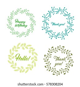 Vector - Vector circle wreath modern, trendy design