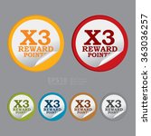 Vector : Circle X3 Reward Points, Campaign, Promotion , Product Label, Infographics Flat Icon, Peeling Sticker, Sign