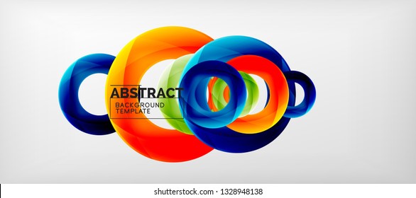 Plano de fundo abstrato de círculos vetoriais, ilustração de vetor