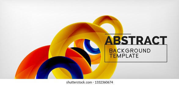 Plano de fundo abstrato de círculos vetoriais, ilustração de vetor