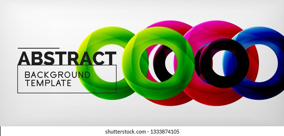 Plano de fundo abstrato de círculos vetoriais, ilustração de vetor