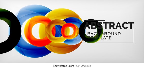 Vector circles abstract background, vector illustration