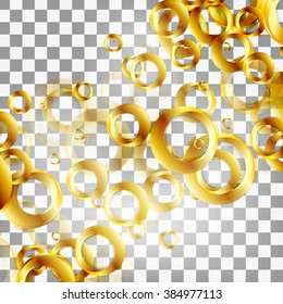 Vector circles background. Beautiful Gold Satin pattern.