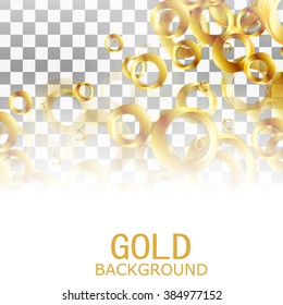 Vector circles background. Beautiful Gold Satin pattern.