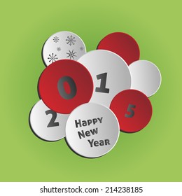 Vector circles background - Happy New Year 2015